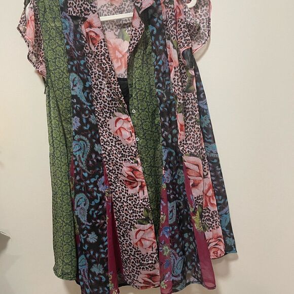 New with tag Free People NWT Size XS Toni Printed Mini/ Tunic mini dress - Picture 6 of 11